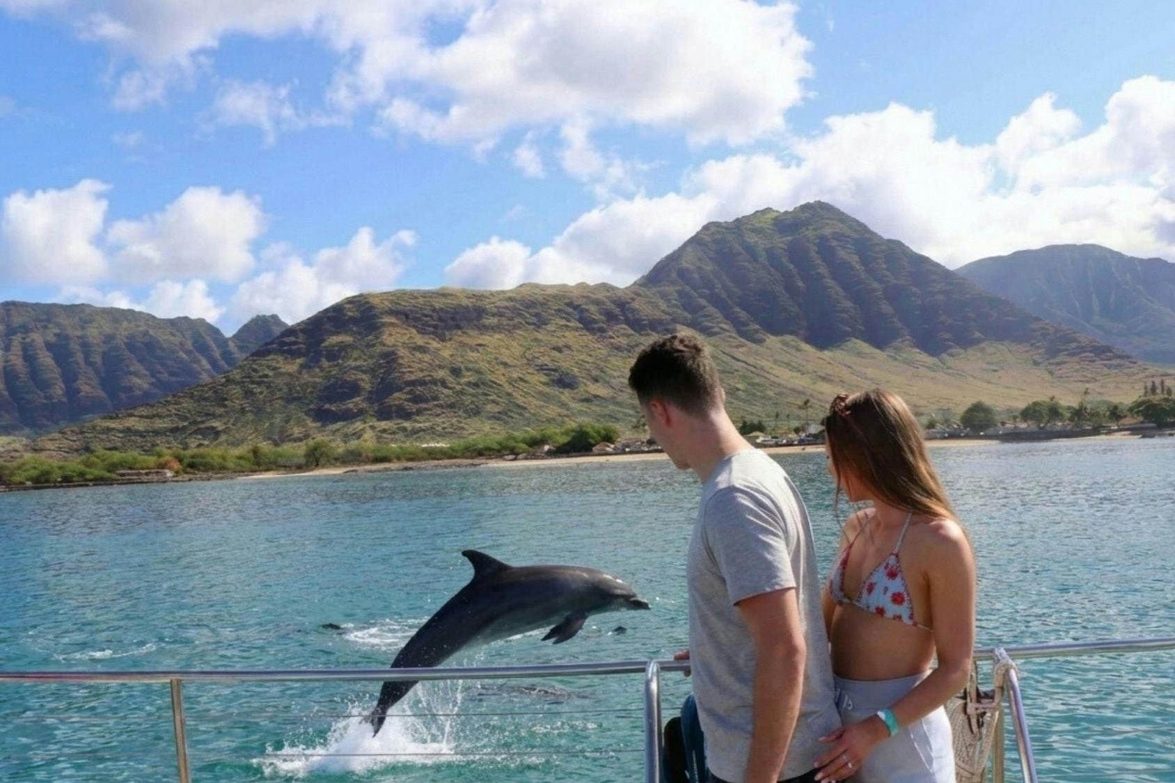 O'ahu: Dolphin Watching Cruise, Zipline, Snorkeling + Lunch & Drinks - Photo 1 of 8